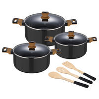 BERGNER Topfset EARTH BLACK schwarz Aluminium 6 tlg. EARTH BLACK - schwarz - BERGNER
