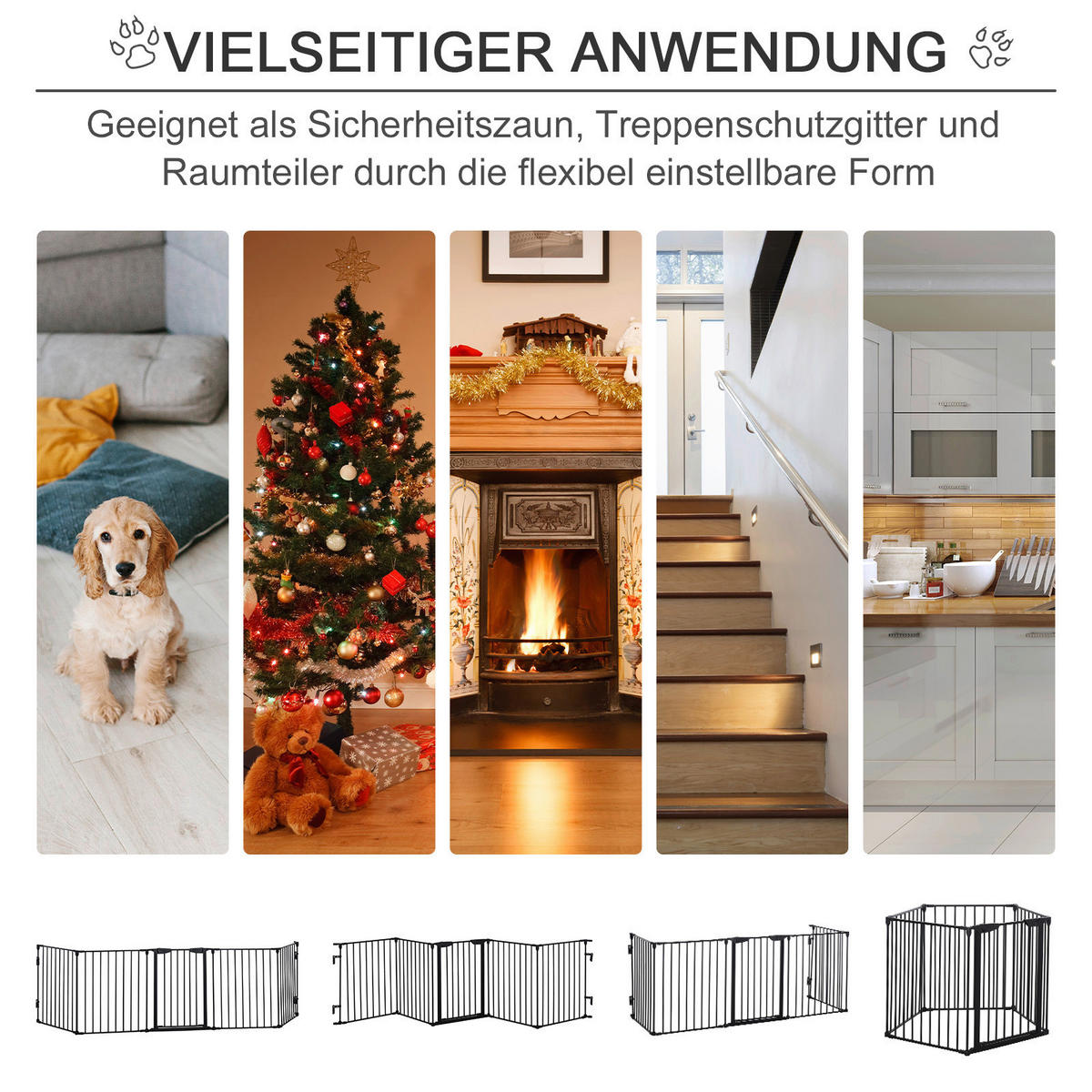 PawHut Absperrgitter schwarz Kunststoff B/H/L: ca. 3x74,5x300 cm Absperrgitter - schwarz (300,00/3,00/74,50cm) - PawHut