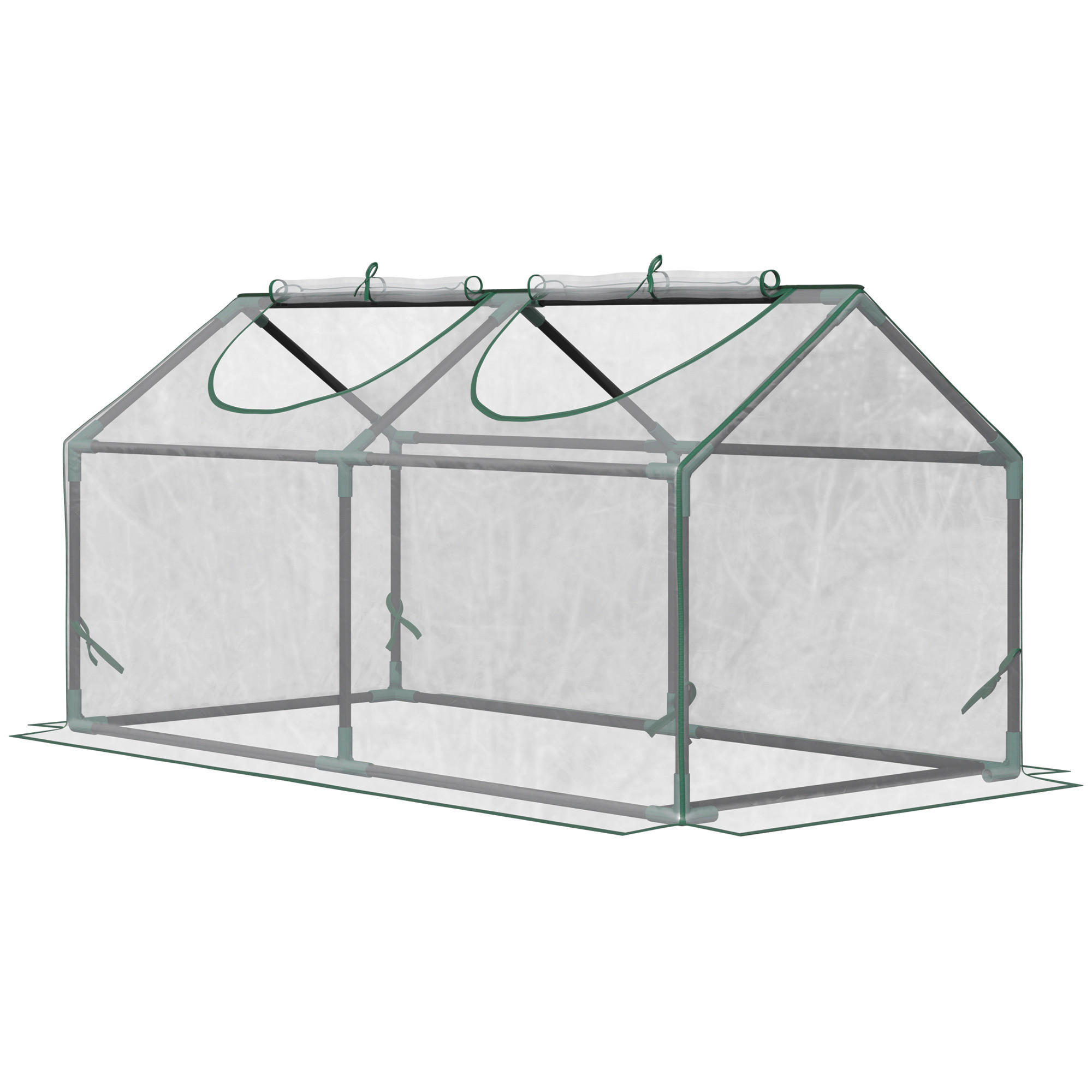 Outsunny Gewächshaus B/H/L: ca. 60x60x120 cm Gewächshaus - transparent (120,00/60,00/60,00cm) - Outsunny