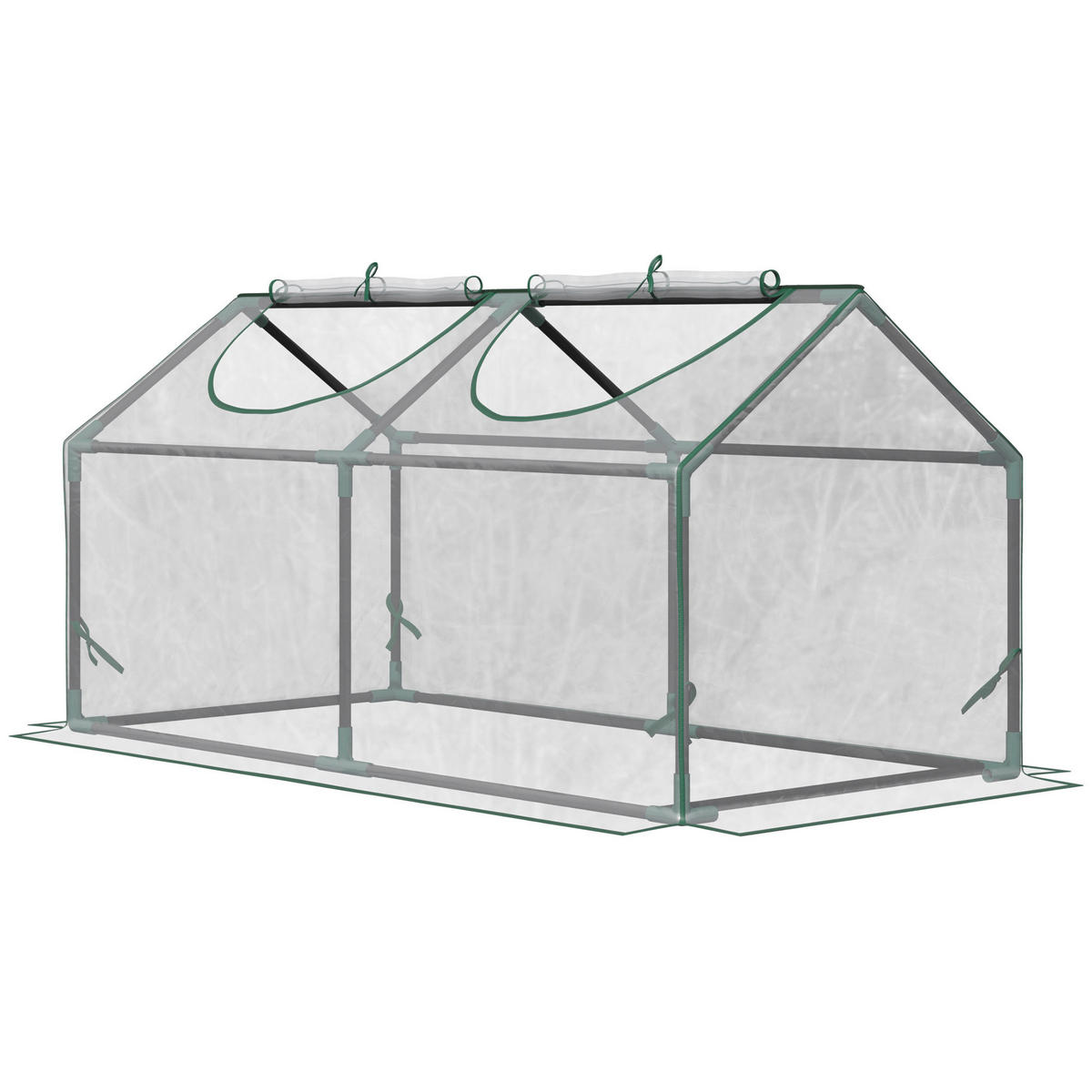 Outsunny Gewächshaus B/H/L: ca. 60x60x120 cm Gewächshaus - transparent (120,00/60,00/60,00cm) - Outsunny