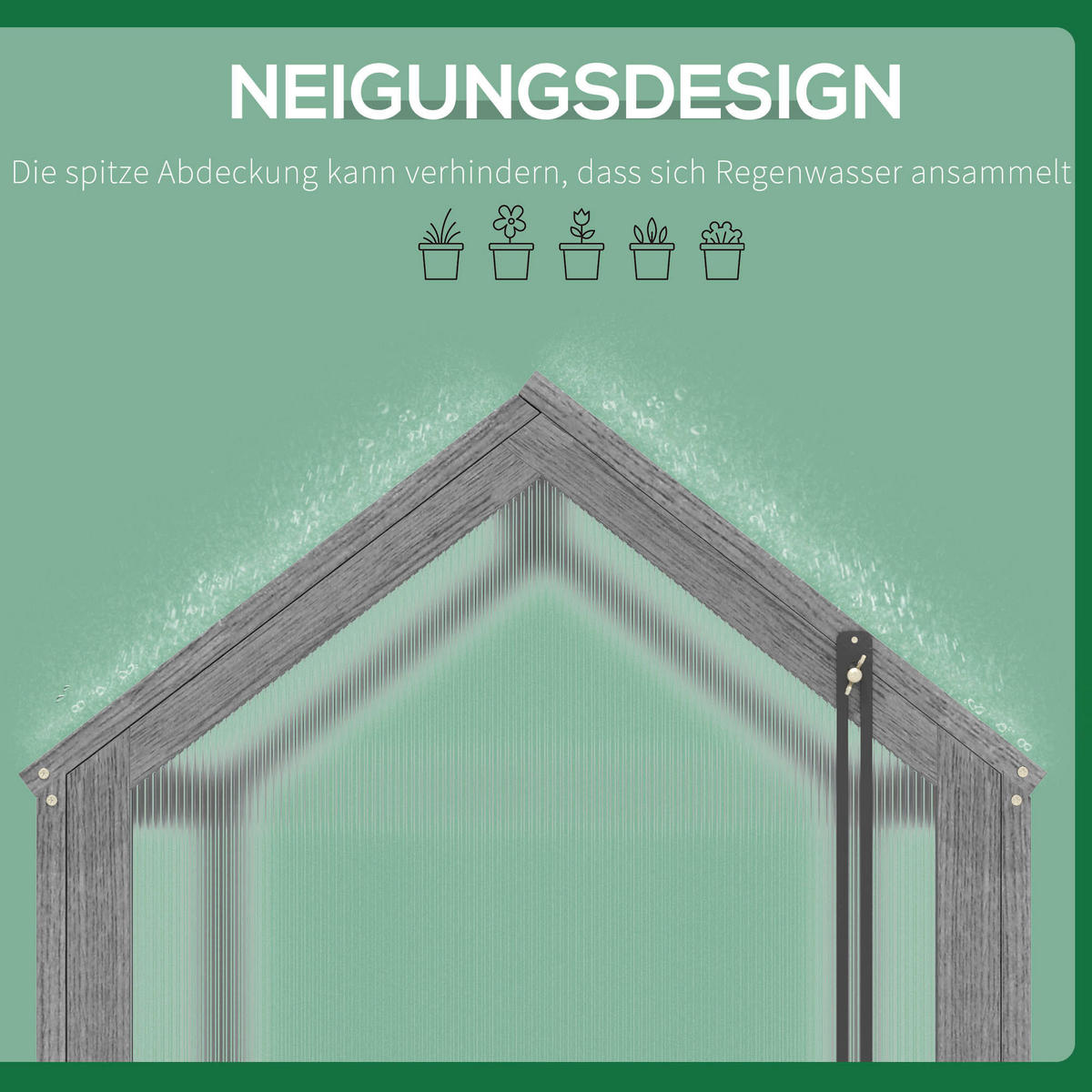 Outsunny Gewächshaus B/H/L: ca. 52x49,5x90 cm Gewächshaus - grau (90,00/52,00/49,50cm) - Outsunny