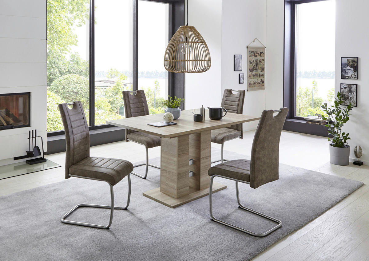 Essgruppe Ulla Eiche schlamm Holzwerkstoff B/H/T: ca. 220x76x90 cm Ulla - Eiche/schlamm (220,00/76,00/90,00cm) - Hela