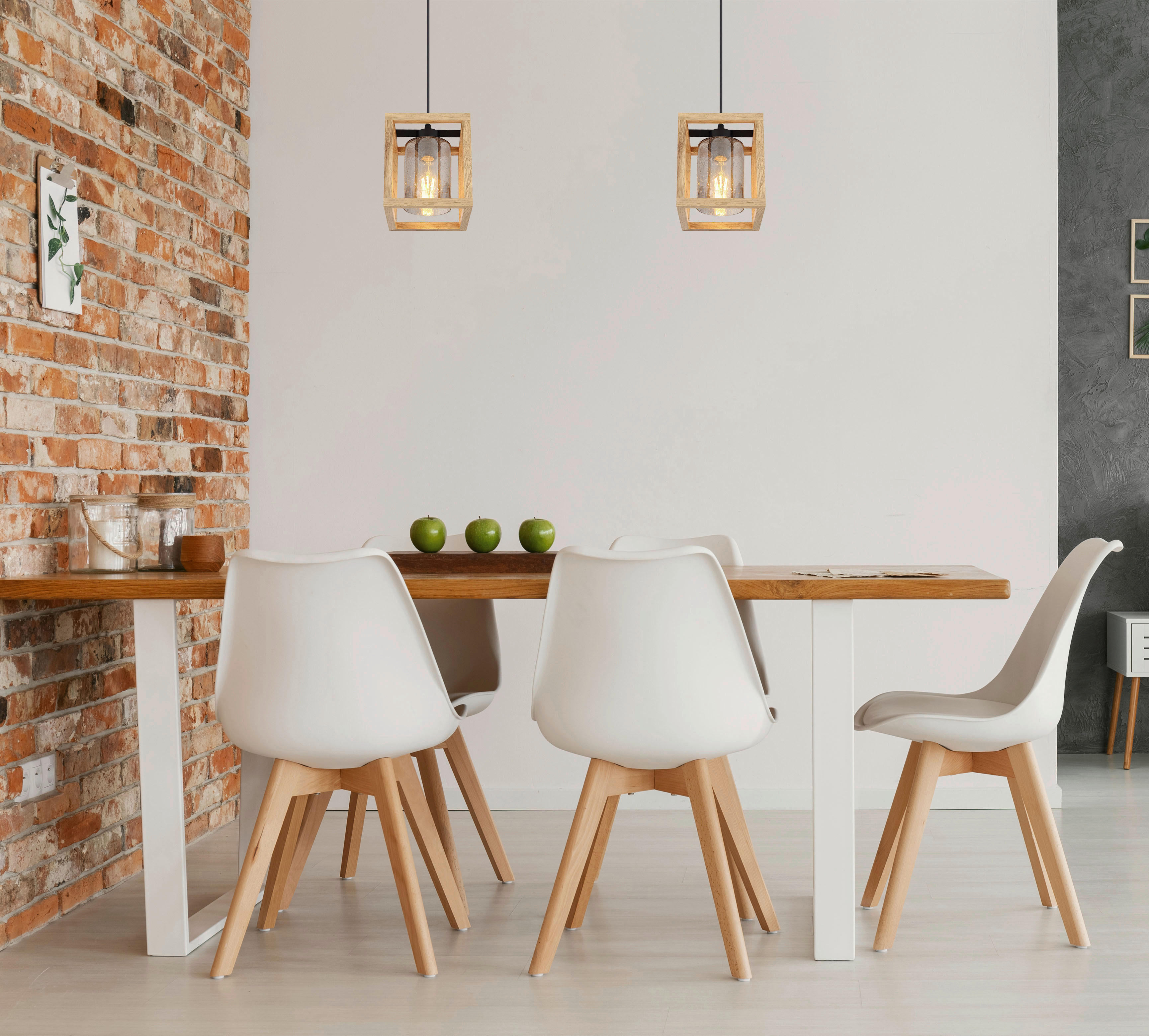 GLOBO Hängeleuchte dunkelbraun Rauch schwarz Glas Metall B/H/L: ca. 17x120x17 cm E27 1 Brennstellen Pettey - dunkelbraun/schwarz (17,00/17,00/120,00cm) - GLOBO