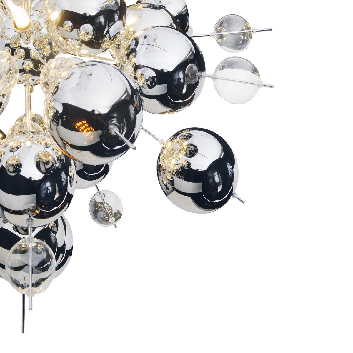 Näve Leuchten Pendelleuchte Chrom Glas Metall B/H/T/D: ca. 65x193x65x65 cm G9 10 Brennstellen EXPLOSION - Chrom (65,00/193,00/65,00cm) - Näve Leuchten