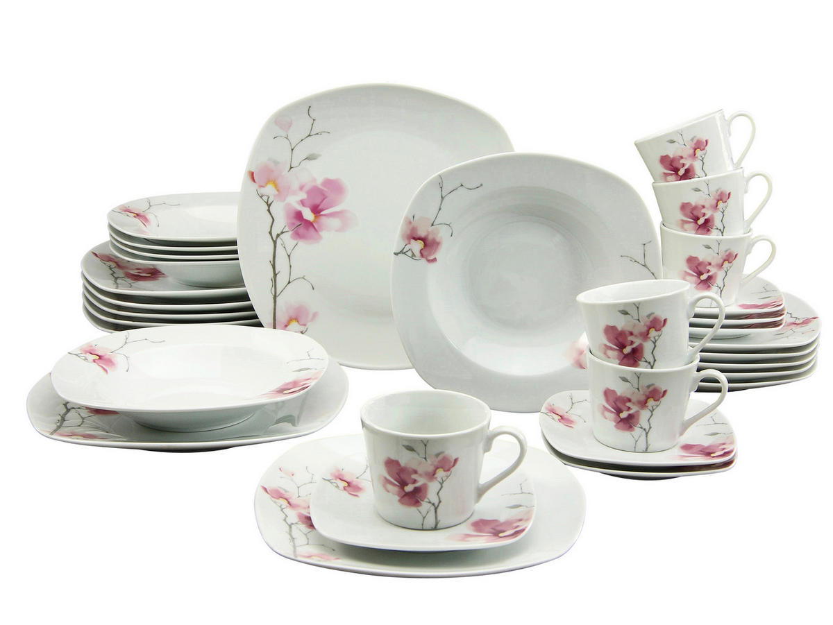 CreaTable Kombiservice Amelie multicolor Porzellan 30 tlg. Amelie - multicolor - CreaTable