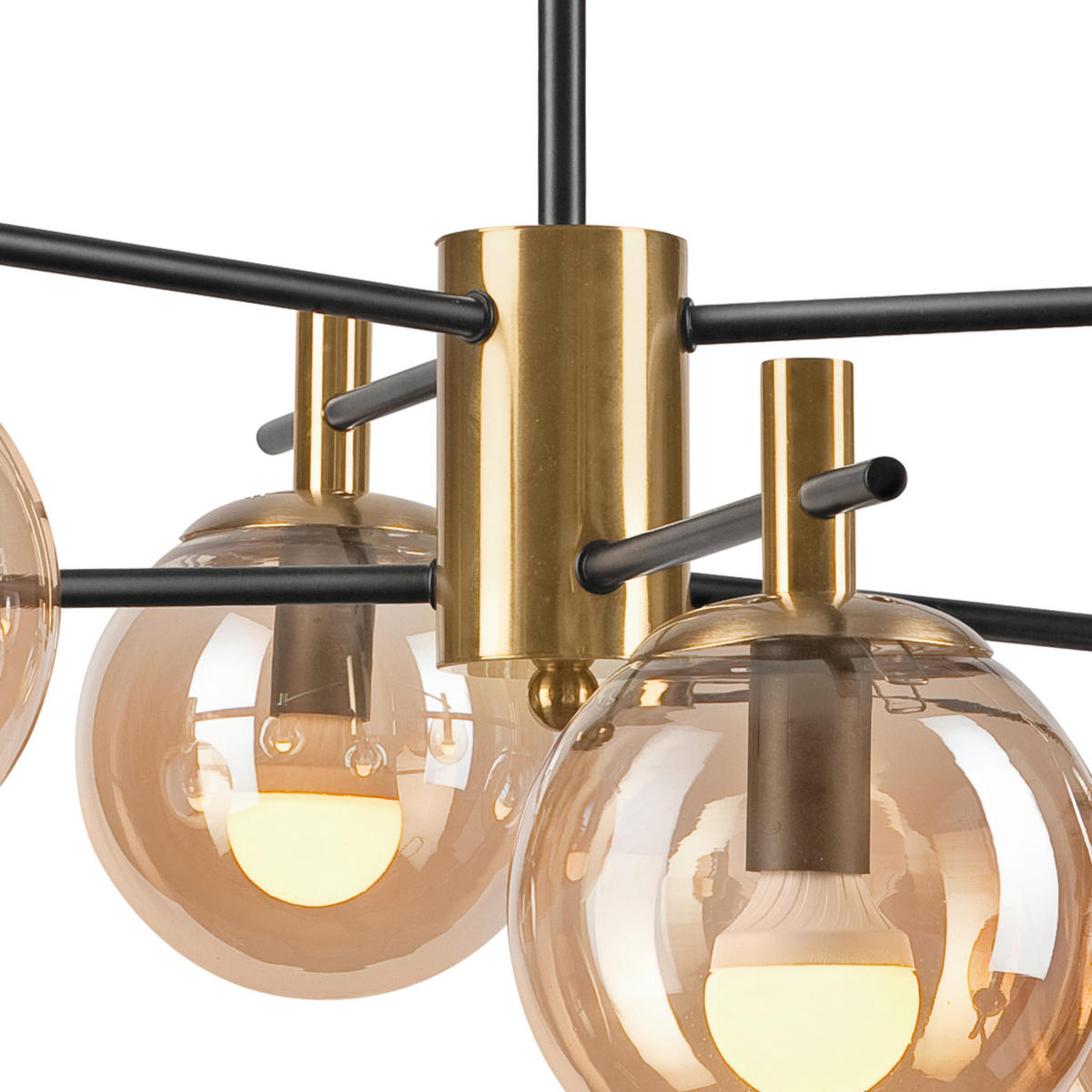 Lamkur Deckenleuchte gold Stahl Glas B/H/L: ca. 51x53x51 cm E14 6 Brennstellen LILOU - gold (51,00/51,00/53,00cm) - Lamkur