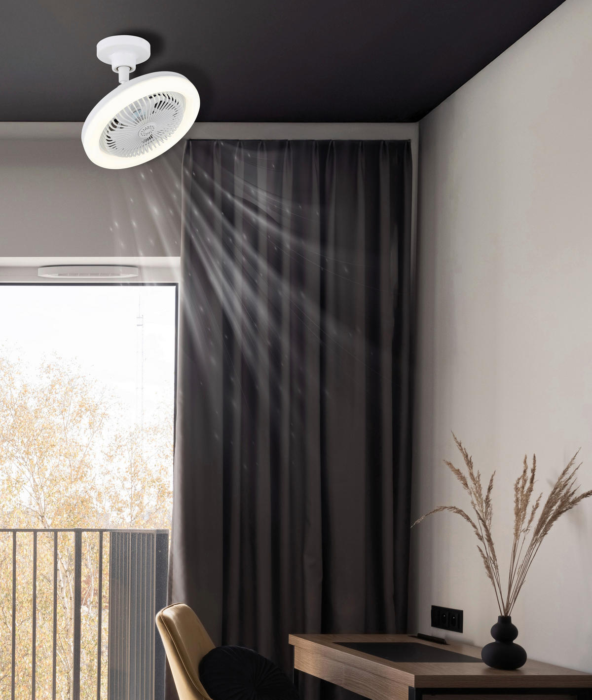 GLOBO Deckenventilator weiß Opal H/D: ca. 21,7x25,8 cm max. 20 W LIDEA - weiß/Opal (25,80/21,70cm) - GLOBO