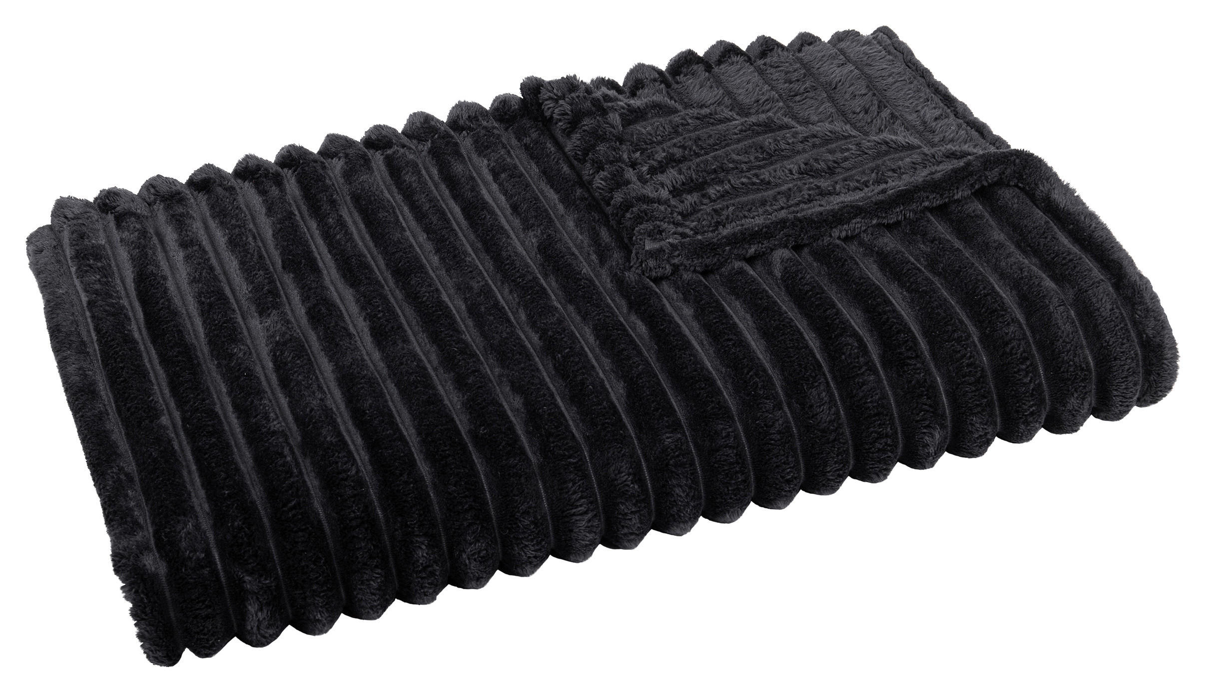 Wohndecke Luxus Flanell Luxus - schwarz (140,00/200,00cm) - POCOline