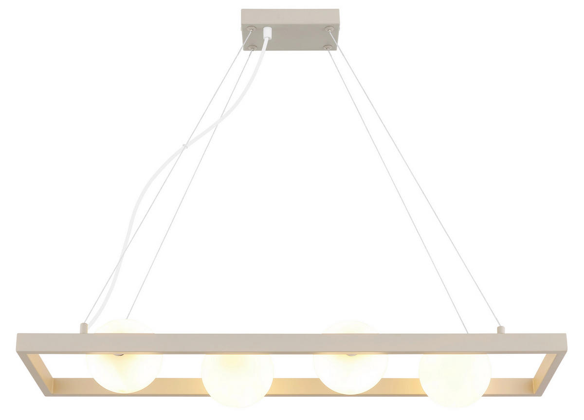 GLOBO Pendelleuchte sand Opal Glas Metall B/H/L: ca. 24x150x84 cm G9 4 Brennstellen NANDA - sand/Opal (84,00/24,00/150,00cm) - GLOBO