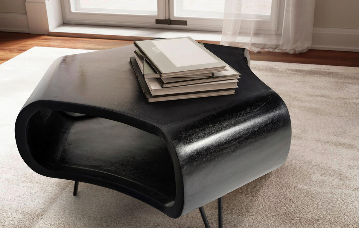 Couchtisch schwarz B/H/T: ca. 60x35x60 cm Couchtisch - schwarz (60,00/35,00/60,00cm) - Wohnling