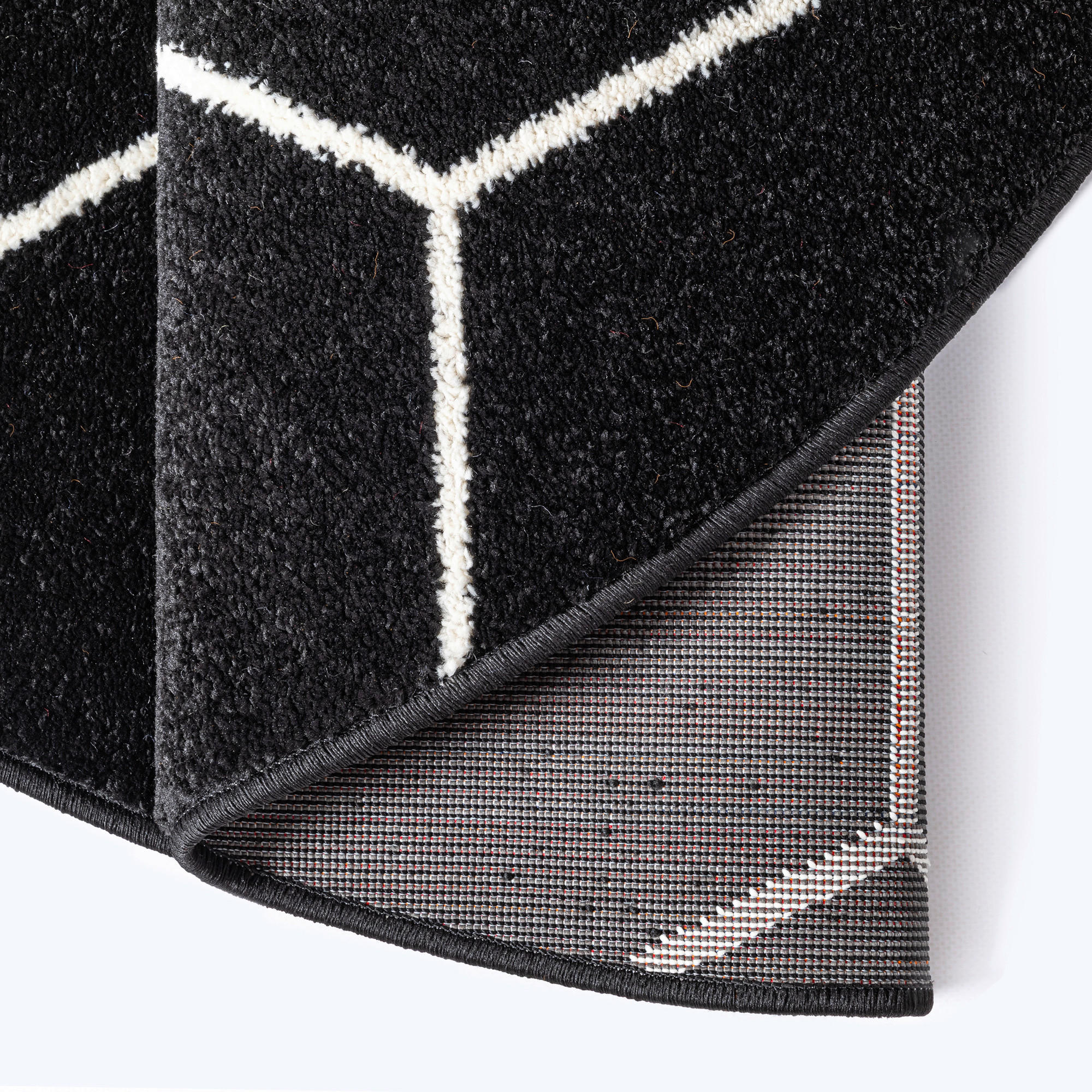 Thumbnail - Sanat Teppich Trellis schwarz B/L: ca. 120x120 cm