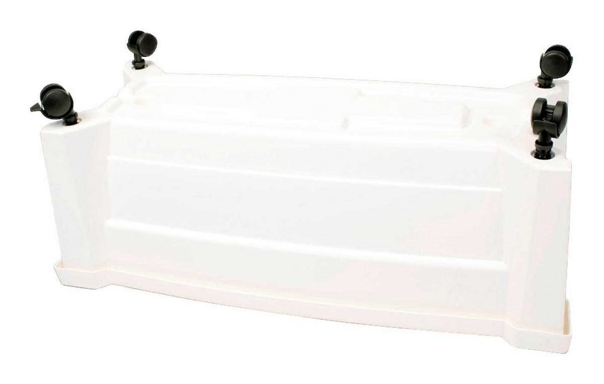 KHW Pflanzkasten mit Rollen Calypso weiß Kunststoff B/H/T: ca. 79x33x35 cm Calypso - weiß (79,00/33,00/35,00cm) - KHW