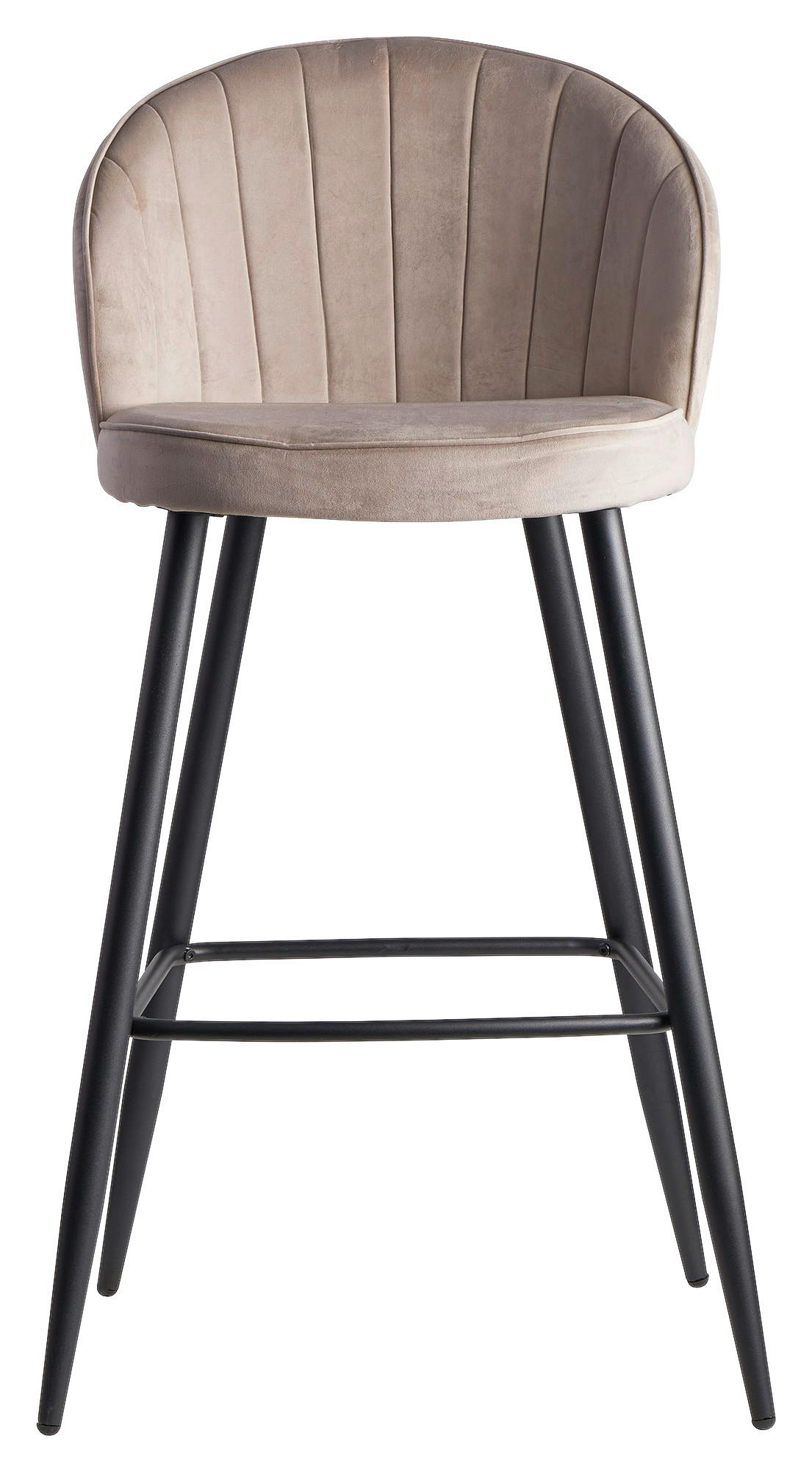 Barhocker beige schwarz Stoff Eisen B/H/T: ca. 56x102,5x52,5 cm Barhocker - beige/schwarz (56,00/102,50/52,50cm) - Wohnling