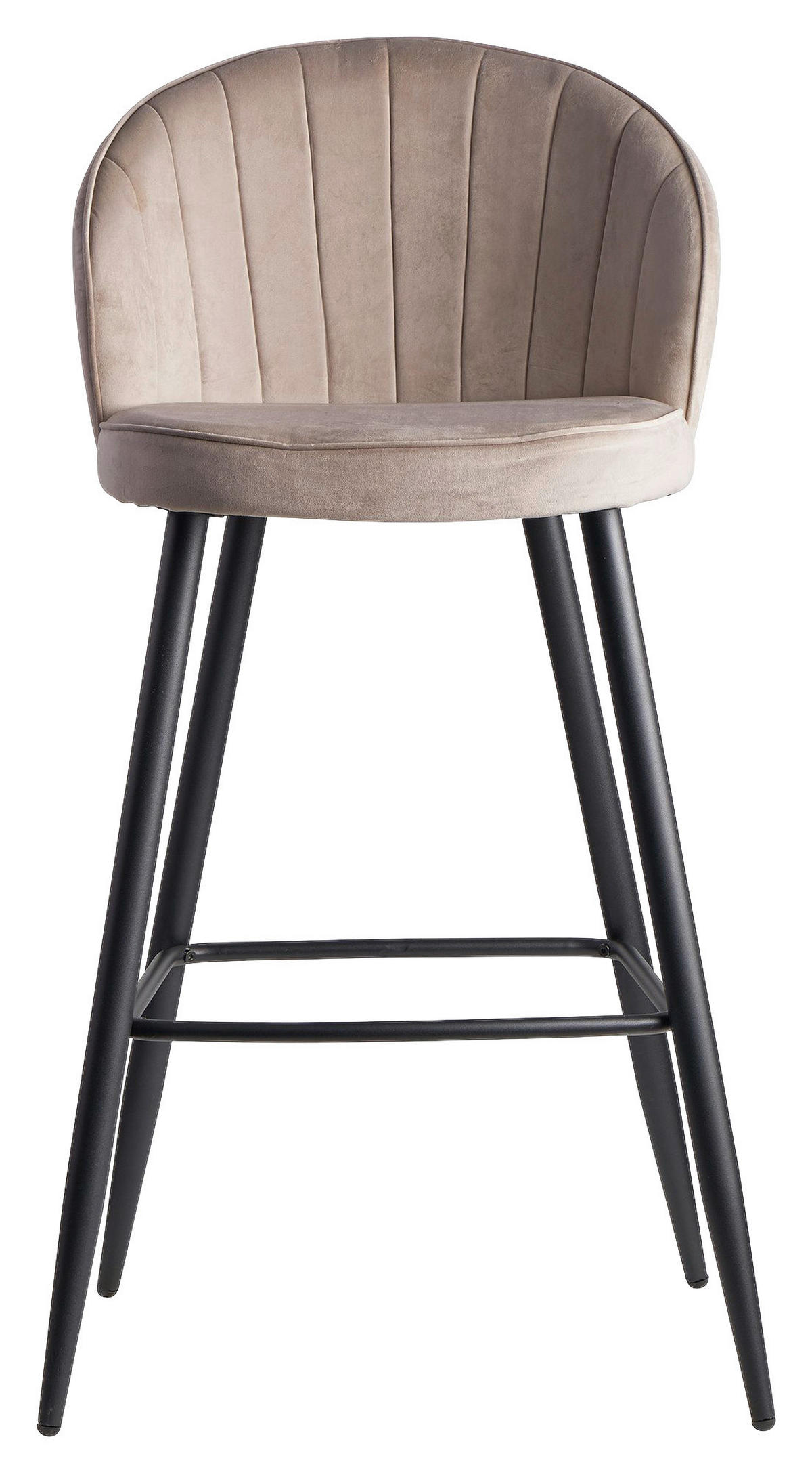 Barhocker beige schwarz Stoff Eisen B/H/T: ca. 56x102,5x52,5 cm Barhocker - beige/schwarz (56,00/102,50/52,50cm) - Wohnling