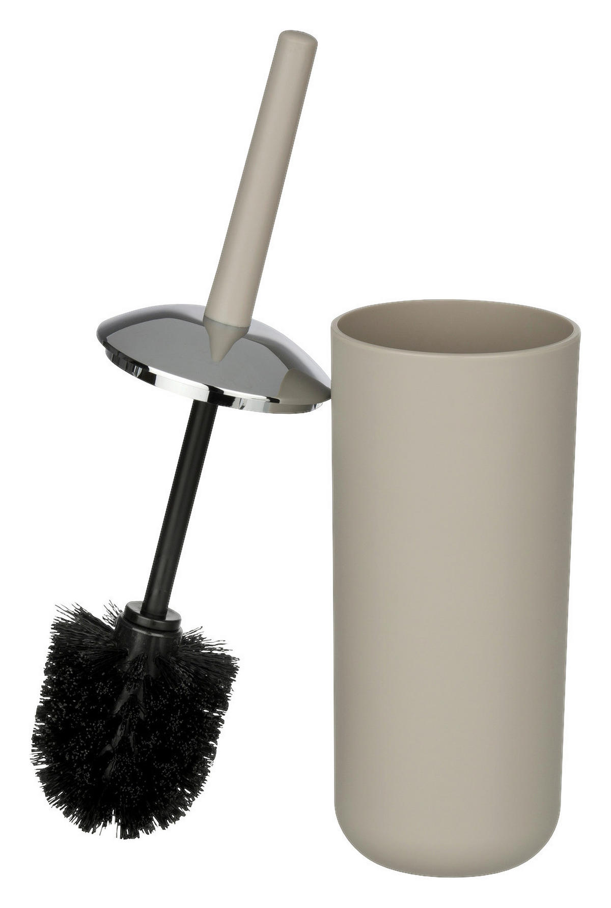 WC-Garnitur taupe silber Kunststoff WC-Garnitur_Brasil taupe - taupe/silber (10,00/10,00/37,00cm) - WENKO