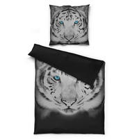 Microfaser Bettwäsche Wendebettwäsche_Microfaser Tiger - weiß/schwarz (135,00/200,00cm) - beau rêve