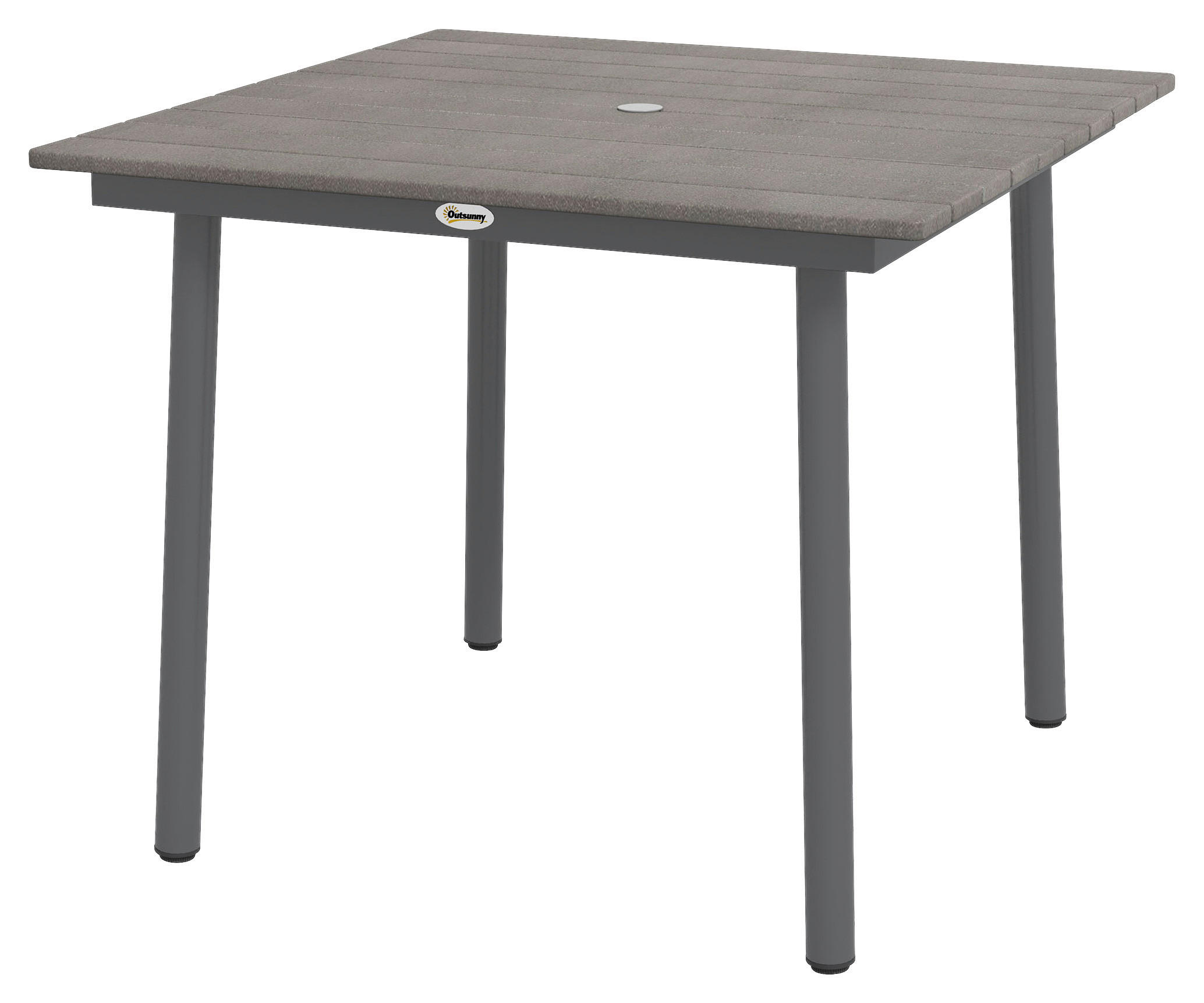Outsunny Gartentisch dunkelgrau Aluminium B/H/L: ca. 90x75x90 cm Gartentisch - dunkelgrau (90,00/90,00/75,00cm) - Outsunny