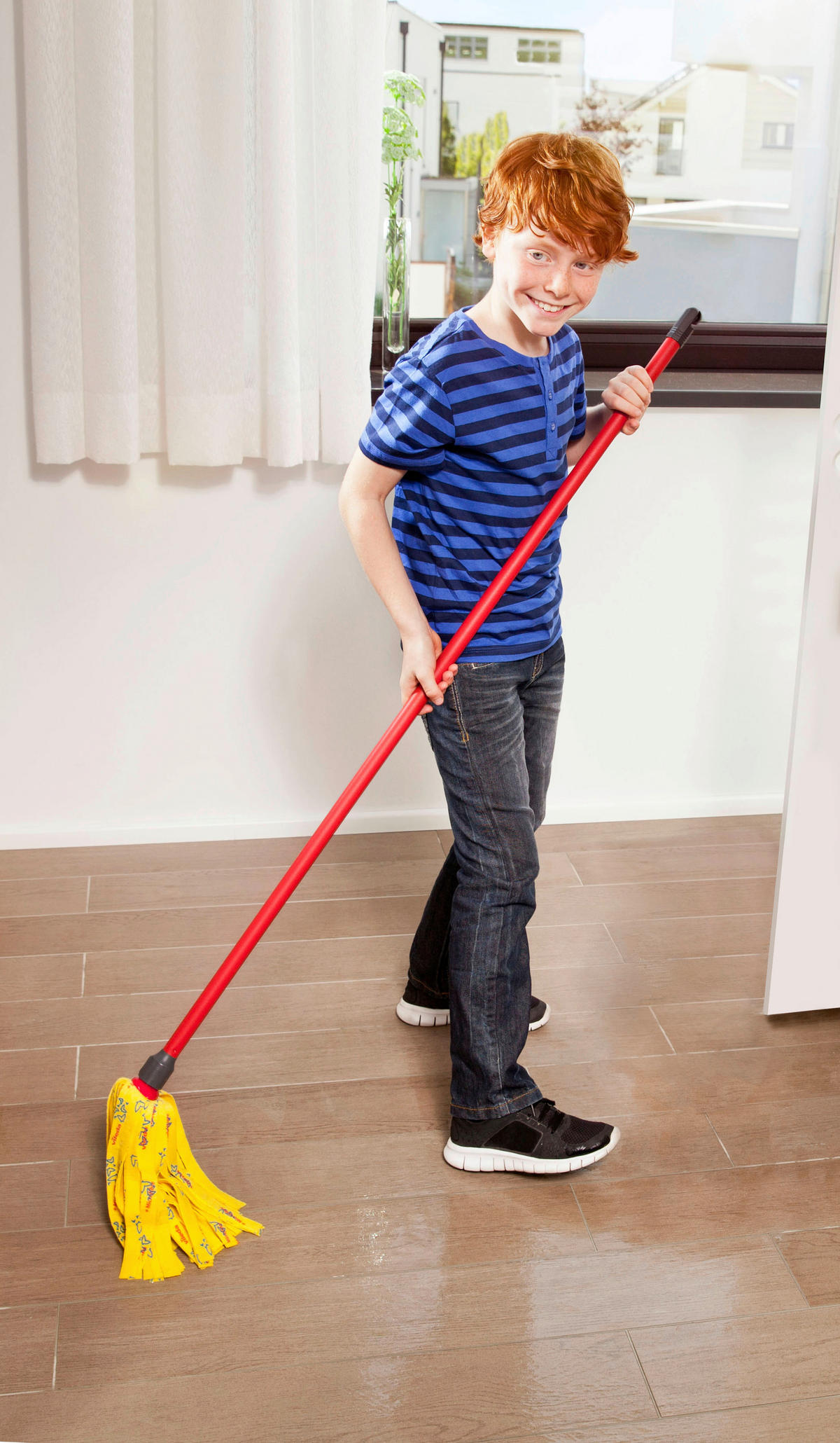 Vileda Wischmopp rot H: ca. 164 cm Wischmopp_Supermocio_Vileda - blau/rot (164,00cm) - Vileda