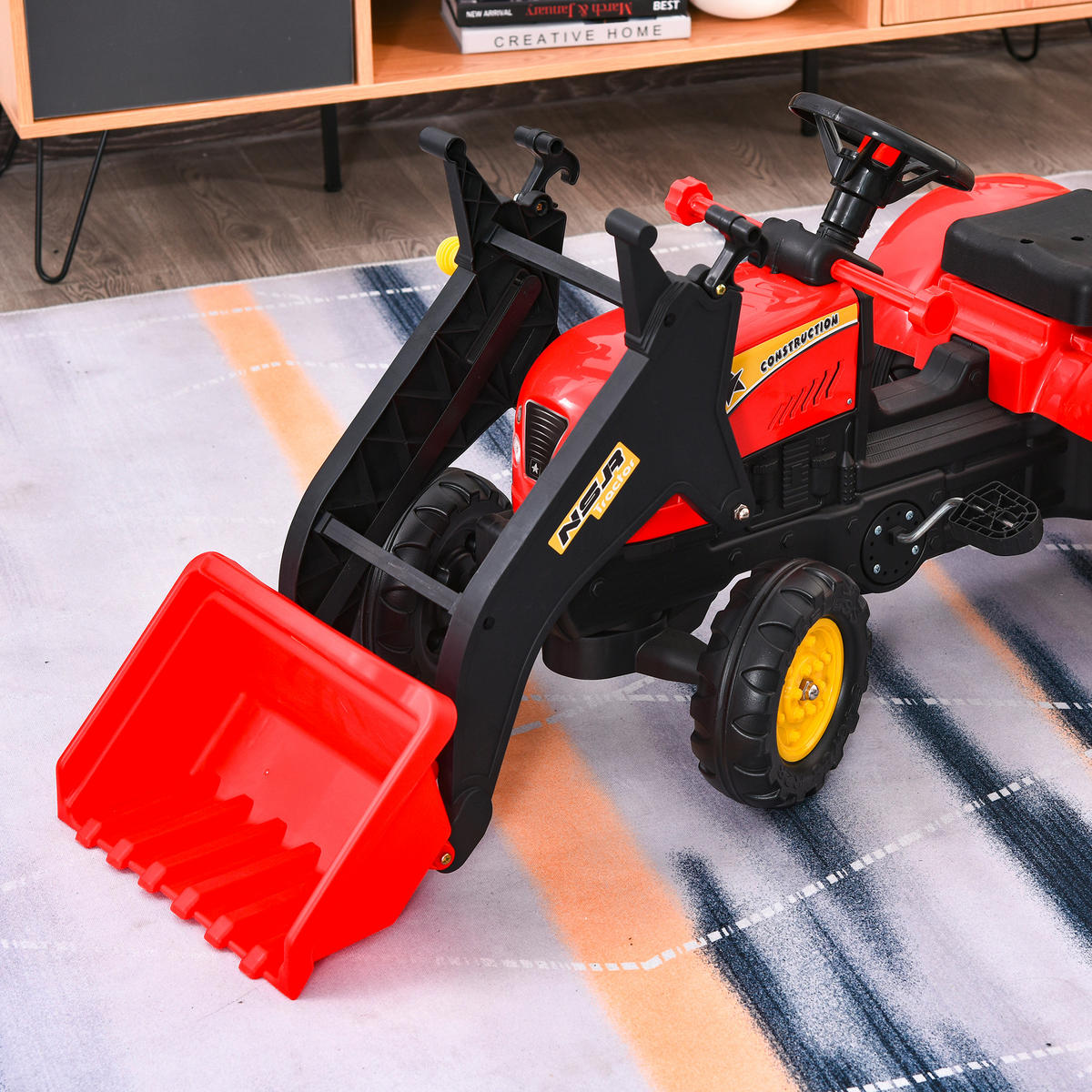 HOMCOM Kinder-Tretbagger B/H/L: ca. 42x59x179 cm Kinder-Tretbagger - rot (179,00/42,00/59,00cm) - HOMCOM