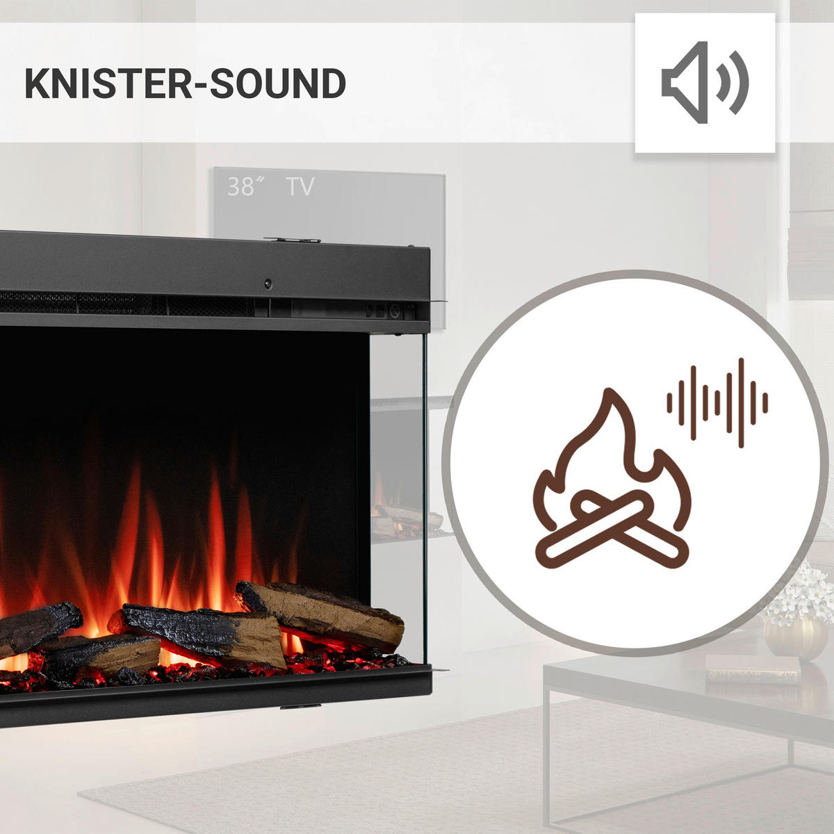 Balderia Elektrischer-Kamin EF409A Athena 52" schwarz B/H/T: ca. 133x50x21 cm ca. 1500 W Elektro-Kamin Athena 52" - schwarz (133,00/50,00/21,00cm) - Balderia