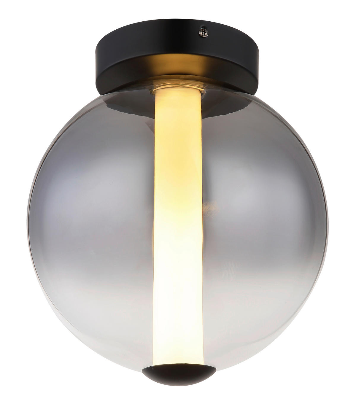 GLOBO Deckenleuchte mattschwarz Rauch Metall Glas H/D: ca. 28,5x25 cm 1 Brennstellen Lacy - mattschwarz/Rauch (25,00/28,50cm) - GLOBO