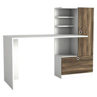 Schreibtisch Merinos weiß walnuss Nachbildung B/H/T: ca. 150x120x62 cm Merinos - weiß/walnuss (150,00/120,00/62,00cm) - moebel17