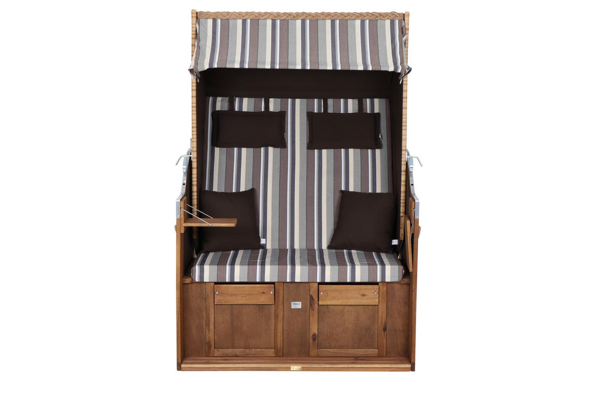 Trendy by DeVries Strandkorb Trend 10+ natur Akazie B/H/L: ca. 80x165x120 cm Trend 10+ - natur (120,00/80,00/165,00cm) - TRENDY by deVries