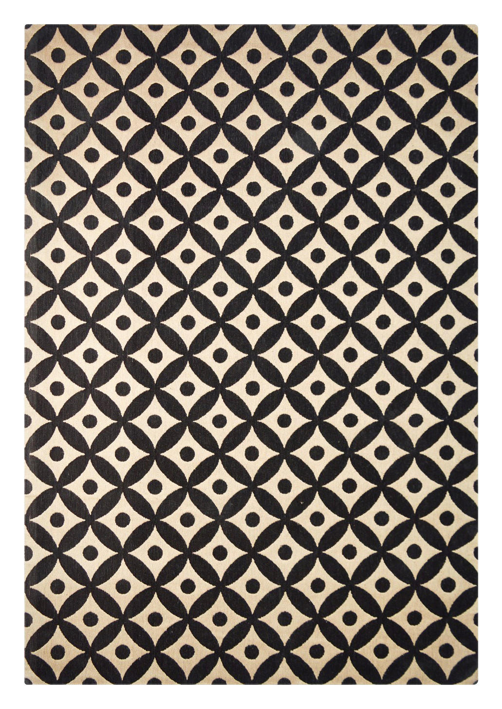 Kayoom Kurzflorteppich Scandy 210 schwarz B/L: ca. 200x290 cm Scandy 210 - natur/schwarz (200,00/290,00cm) - Kayoom