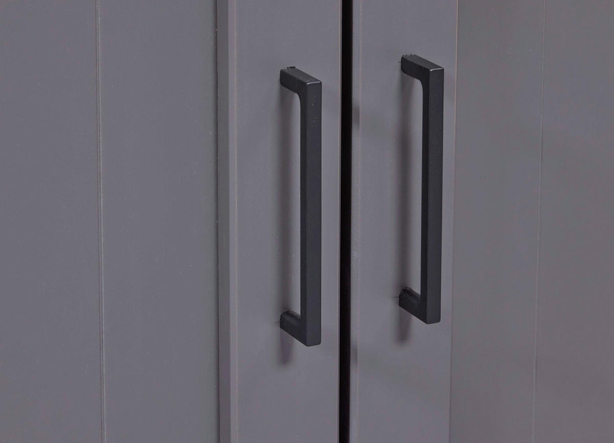 Vitrine Forenzo grau lackiert Holz B/H/L: ca. 38,4x190x90 cm Forenzo - grau (90,00/38,40/190,00cm) - Inter Link