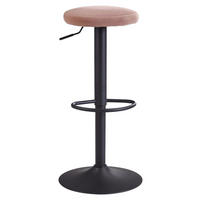 Barhocker rosa schwarz Stoff Eisen B/H/T: ca. 40x58x40 cm Barhocker - schwarz/rosa (40,00/58,00/40,00cm) - Wohnling