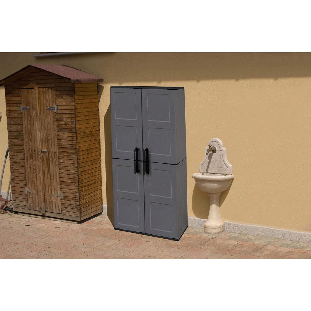 Thumbnail - ArtPlast Kunststoffschrank Free dunkelgrau Kunststoff B/H/T: ca. 68x163x37 cm