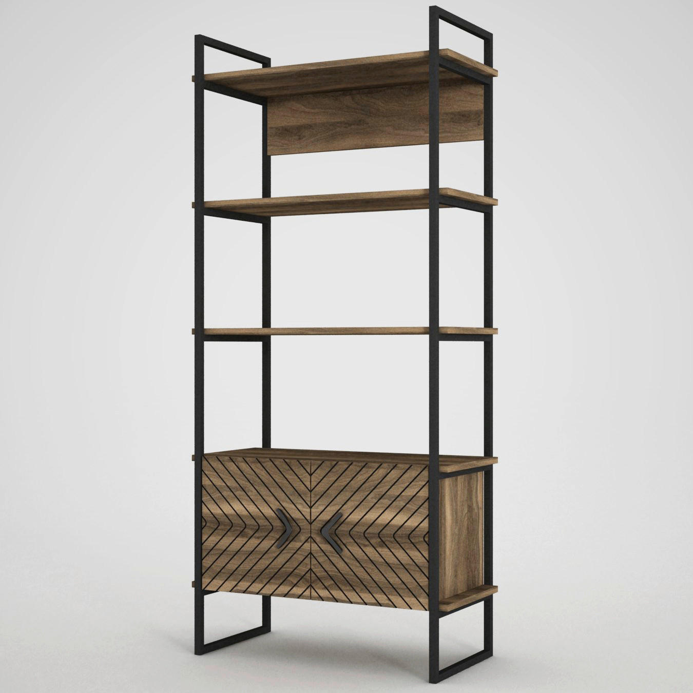 Regal Scala walnuss Nachbildung B/H/T: ca. 90x180x35 cm Scala - walnuss (90,00/180,00/35,00cm) - moebel17