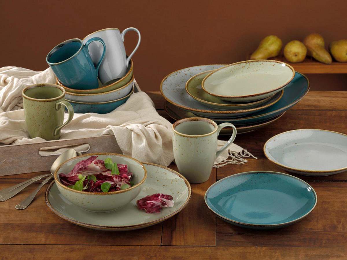 CreaTable Kombiservice NATURE COLLECTION multicolor Steingut 16 tlg. NATURE COLLECTION - multicolor - CreaTable