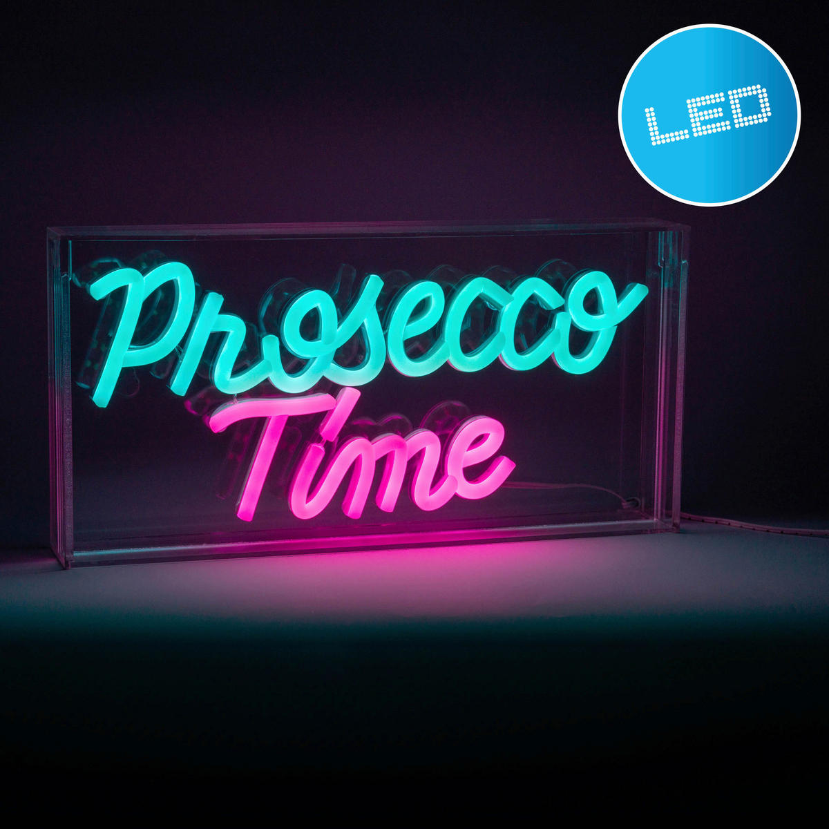 Näve Leuchten LED-Schriftzug klar Kunststoff B/H/T: ca. 30x15x4,7 cm PROSECCO TIME - klar (30,00/15,00/4,70cm) - Näve Leuchten