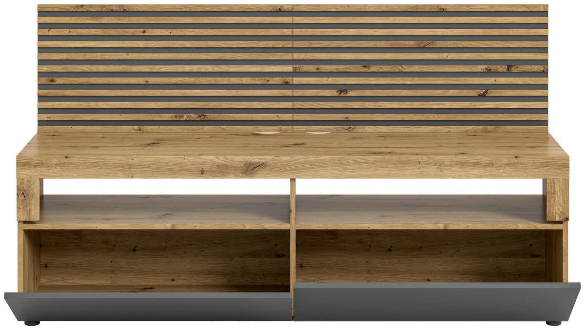 TV-Lowboard Okai anthrazit Eiche Artisan Nachbildung B/H/T: ca. 160x90x45 cm Okai - Eiche/anthrazit (160,00/90,00/45,00cm)