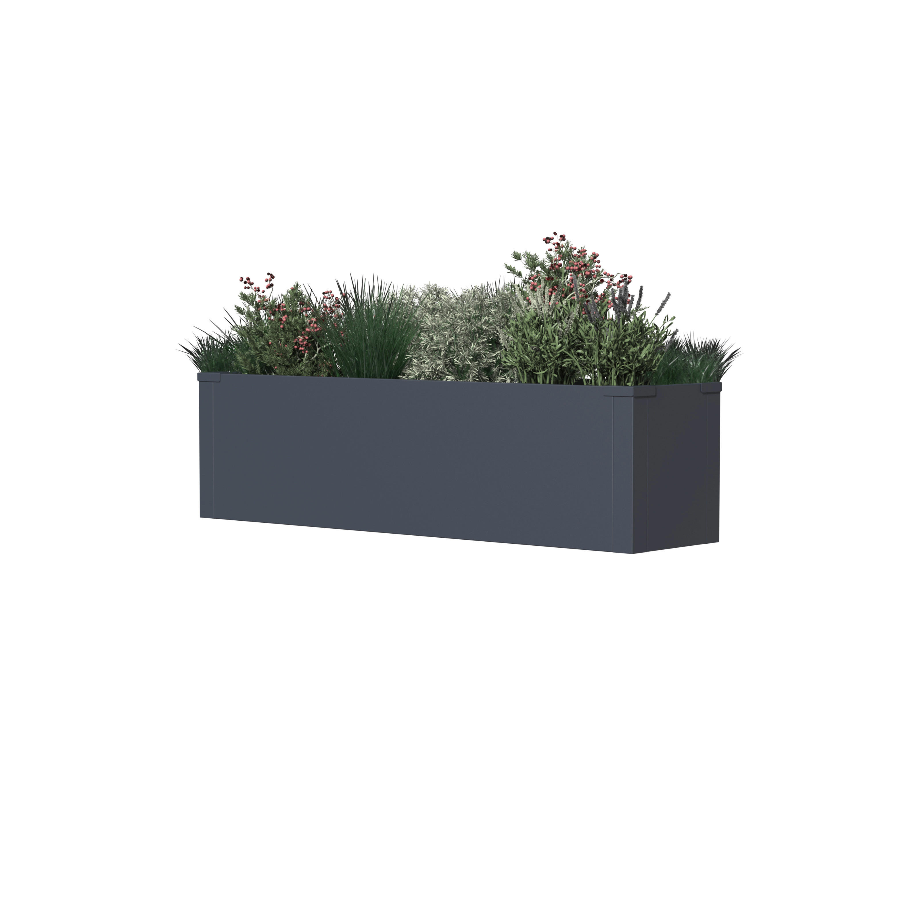 Westmann Pflanzkasten Talus anthrazit Metall B/H/L: ca. 100x27x25 cm Talus - anthrazit (25,00/100,00/27,00cm) - Westmann