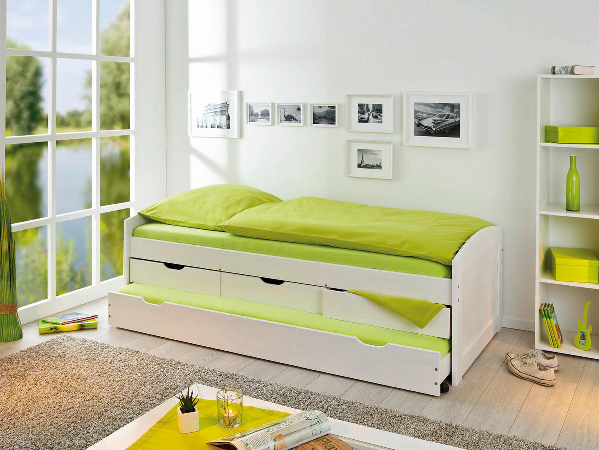 Funktionsbett Ulli weiß Liegefläche B/L: ca. 90x190 cm Ulli - weiß (98,00/63,00/195,00cm) - Inter Link