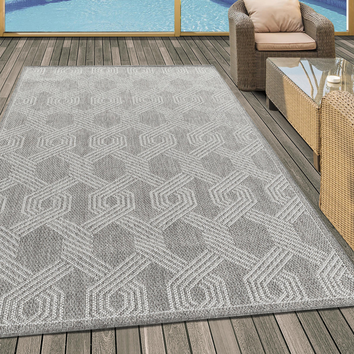 Ayyildiz Teppich ARUBA grau B/L: ca. 60x100 cm ARUBA - grau (60,00/100,00cm) - Ayyildiz