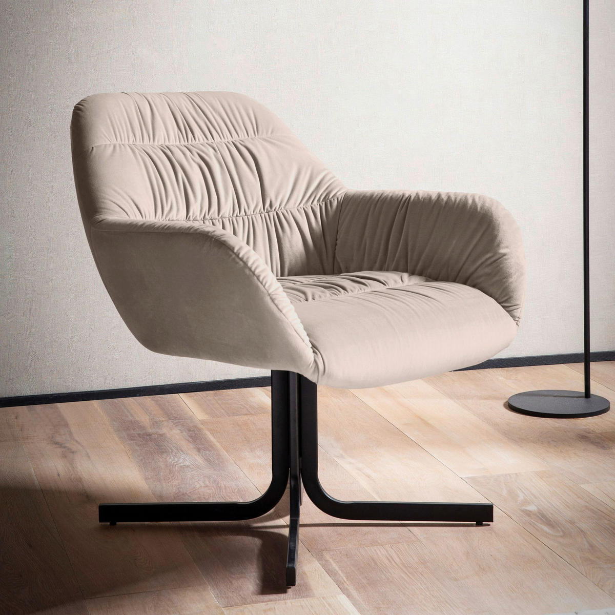 Wohnling Sessel beige Polyester Loungesessel - beige - Wohnling