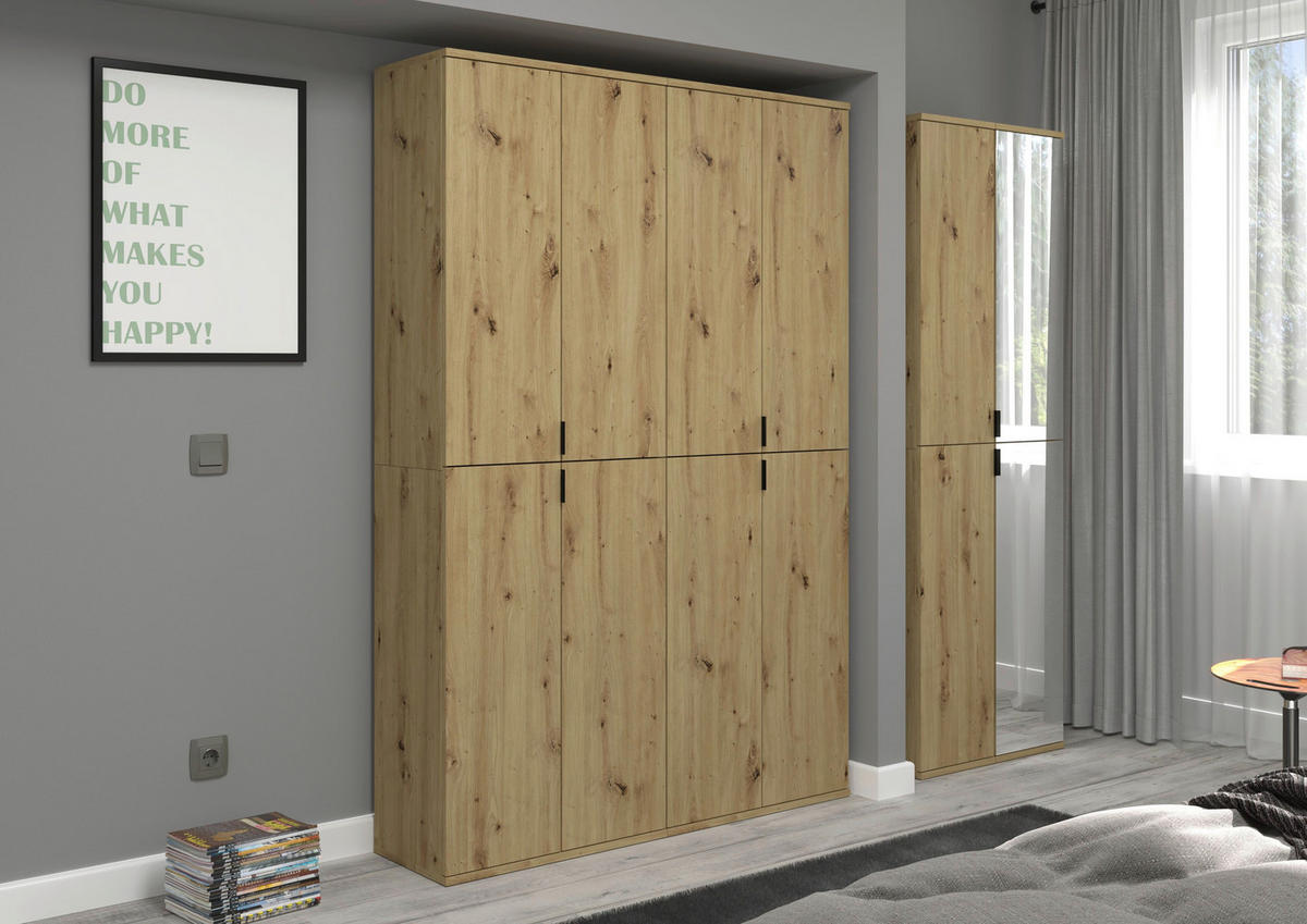 Spiegelschrank PROJEKT Eiche Artisan Nachbildung Spiegel Spanplatte B/H/T: ca. 30x193x34 cm PROJEKT - Eiche (30,00/193,00/34,00cm) - xonox.home
