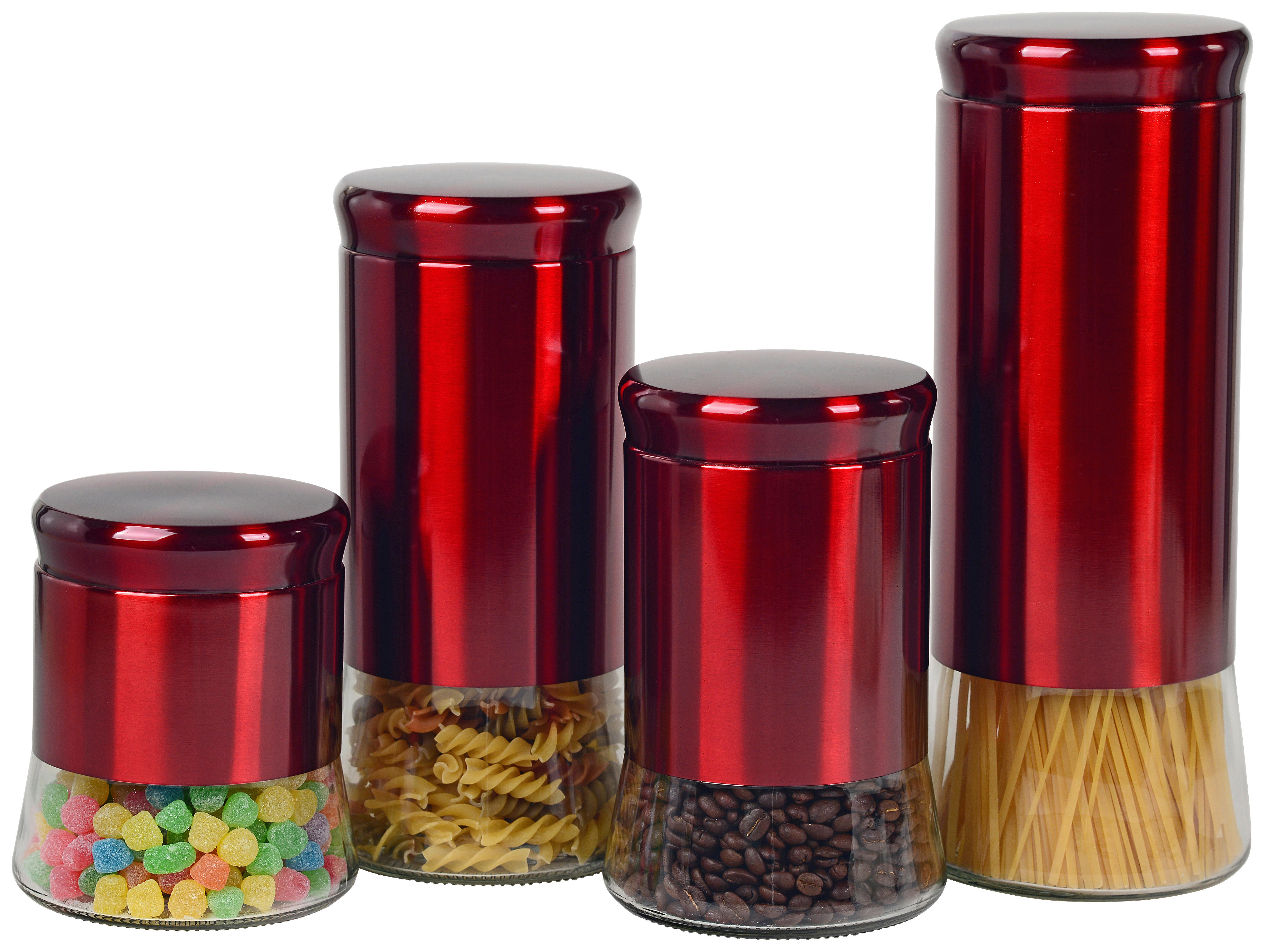 SCHÄFER Glas-Vorratsdosenset Metallic Red rot Metallic Red - rot - SCHÄFER