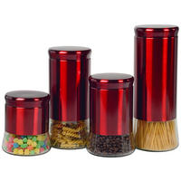 SCHÄFER Glas-Vorratsdosenset Metallic Red rot Metallic Red - rot - SCHÄFER