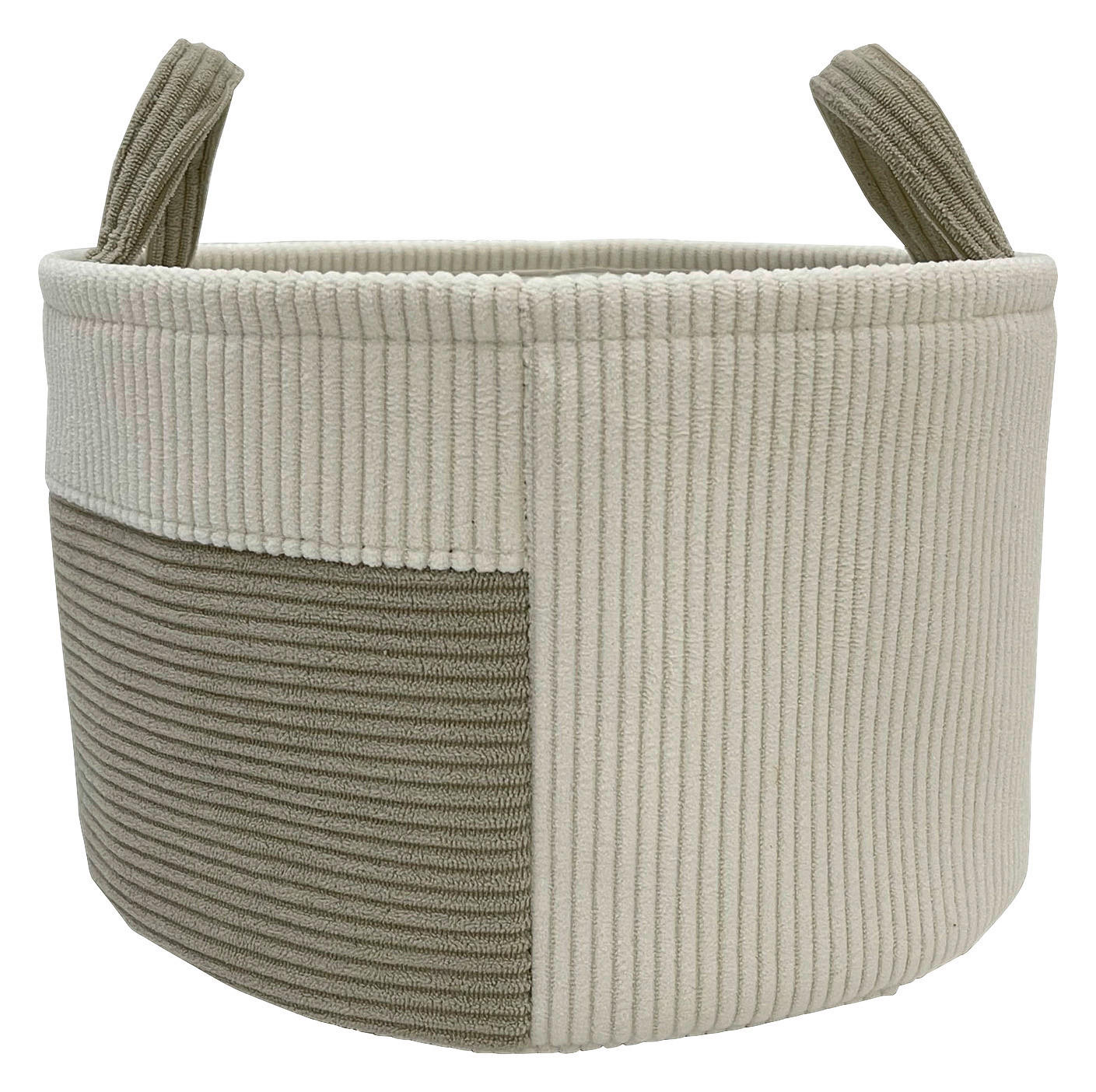 POCOline Korb grau Samt H/D: ca. 18x30 cm Korb_Sandy_L - weiß/grau (30,00/18,00cm) - POCOline