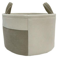 POCOline Korb grau Samt H/D: ca. 18x30 cm Korb_Sandy_L - weiß/grau (30,00/18,00cm) - POCOline