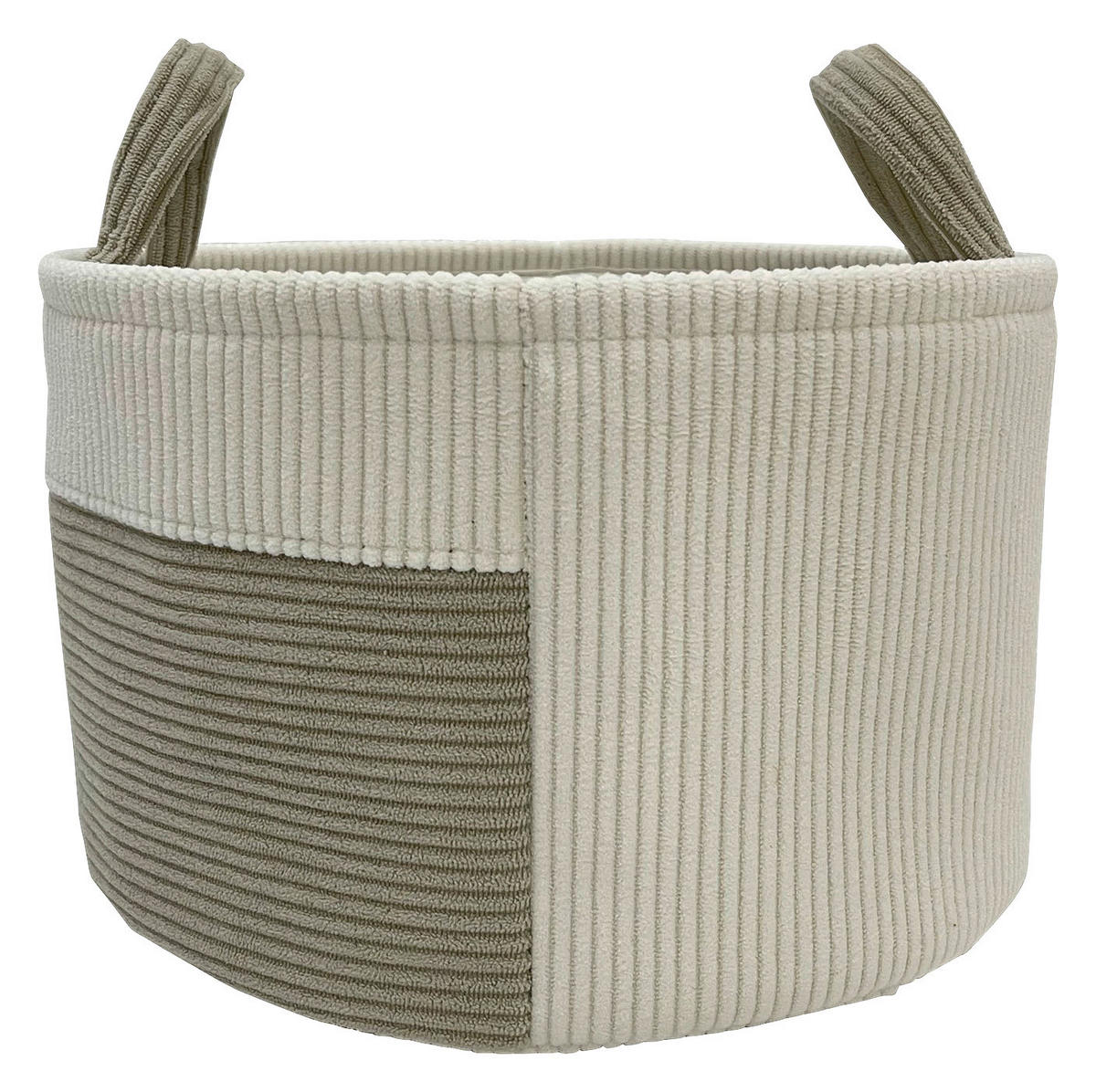 POCOline Korb grau Samt H/D: ca. 18x30 cm Korb_Sandy_L - weiß/grau (30,00/18,00cm) - POCOline