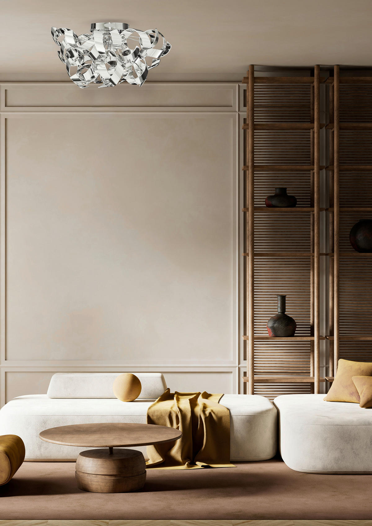 Searchlight Deckenleuchte Chrom Stahl B/H/D: ca. 45x27x45 cm G9 3 Brennstellen Curls - Chrom (45,00/27,00cm) - Searchlight