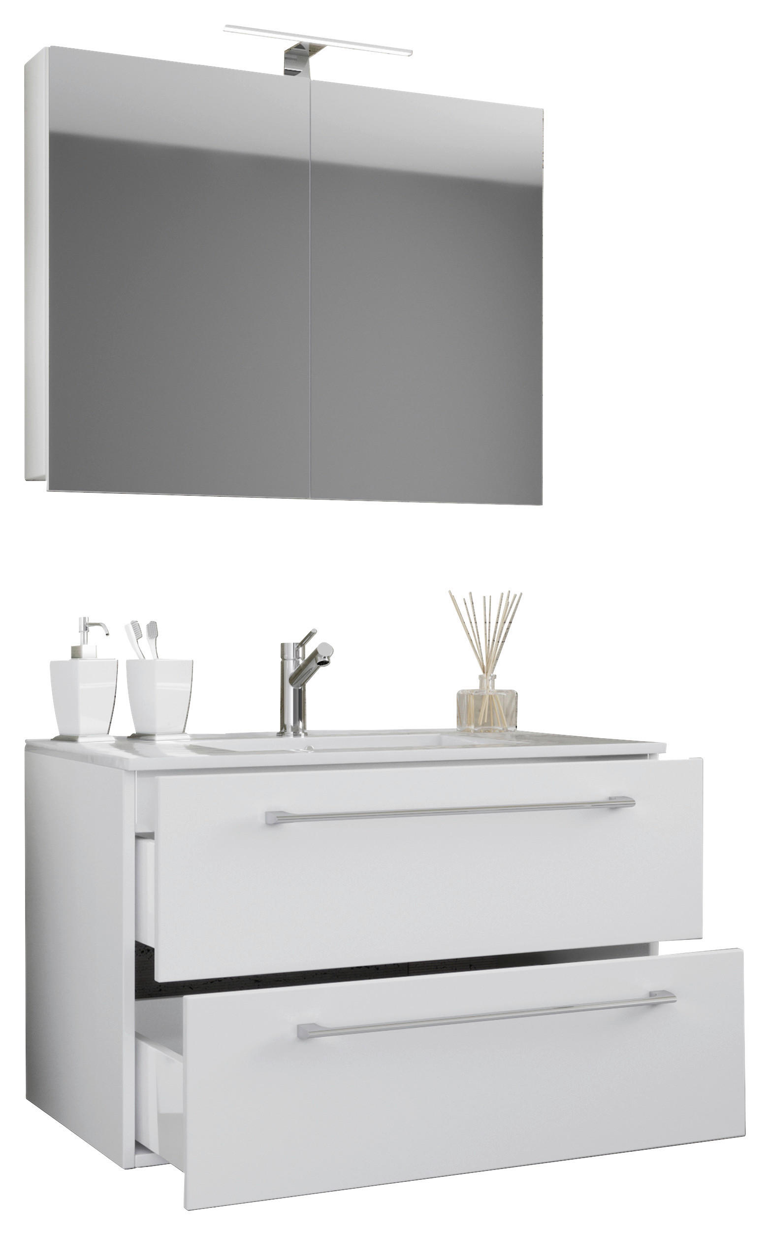 Waschplatz 3tlg-Badinos weiß B/H/T: ca. 60x50x46 cm 3tlg-Badinos - weiß (60,00/50,00/46,00cm) - VCM Möbel