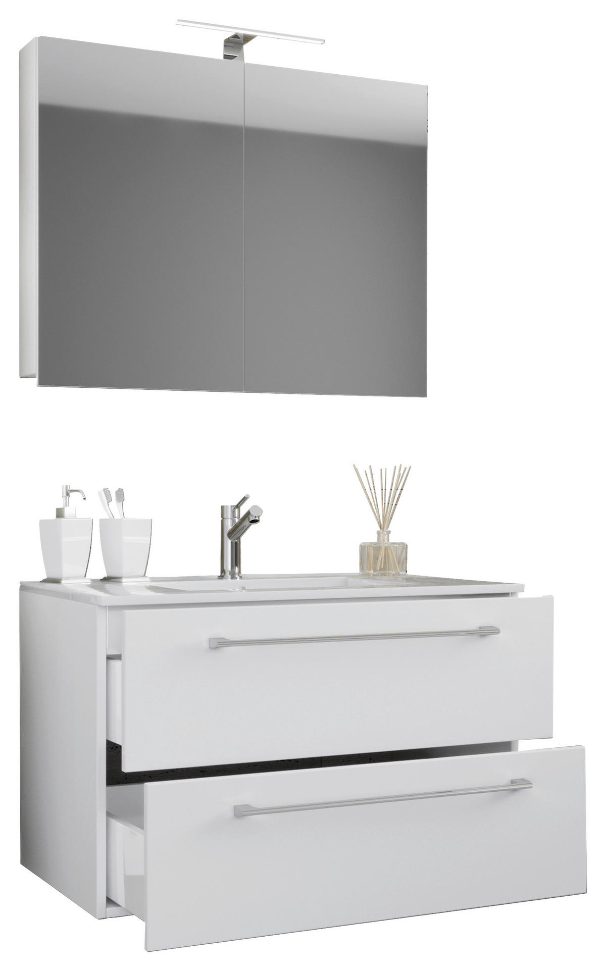 Waschplatz 3tlg-Badinos weiß B/H/T: ca. 60x50x46 cm 3tlg-Badinos - weiß (60,00/50,00/46,00cm) - VCM Möbel