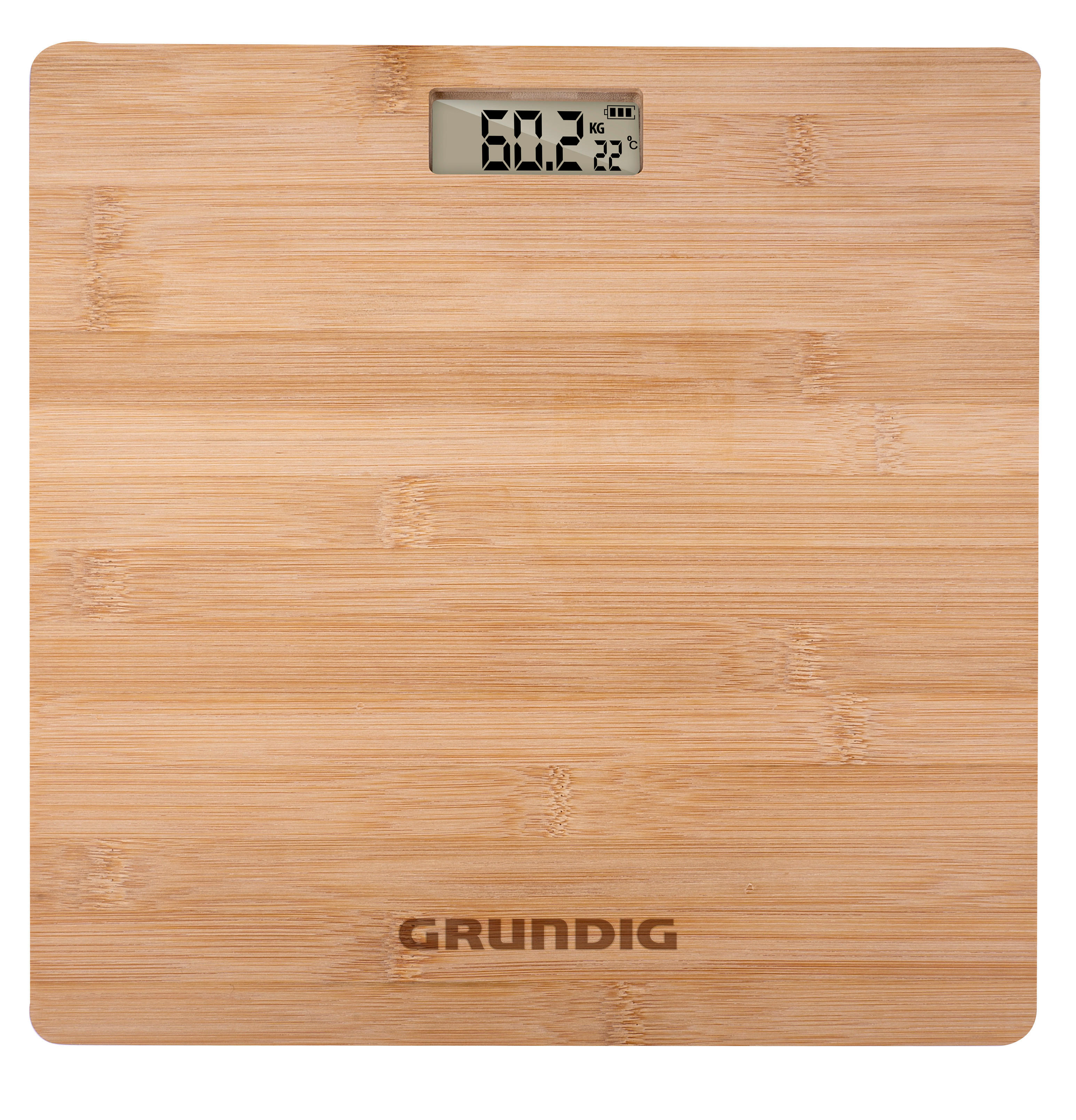 Grundig Personenwaage natur Bambus B/L: ca. 28x28 cm Digitale_Personenwaage - natur (28,00/28,00cm) - Grundig