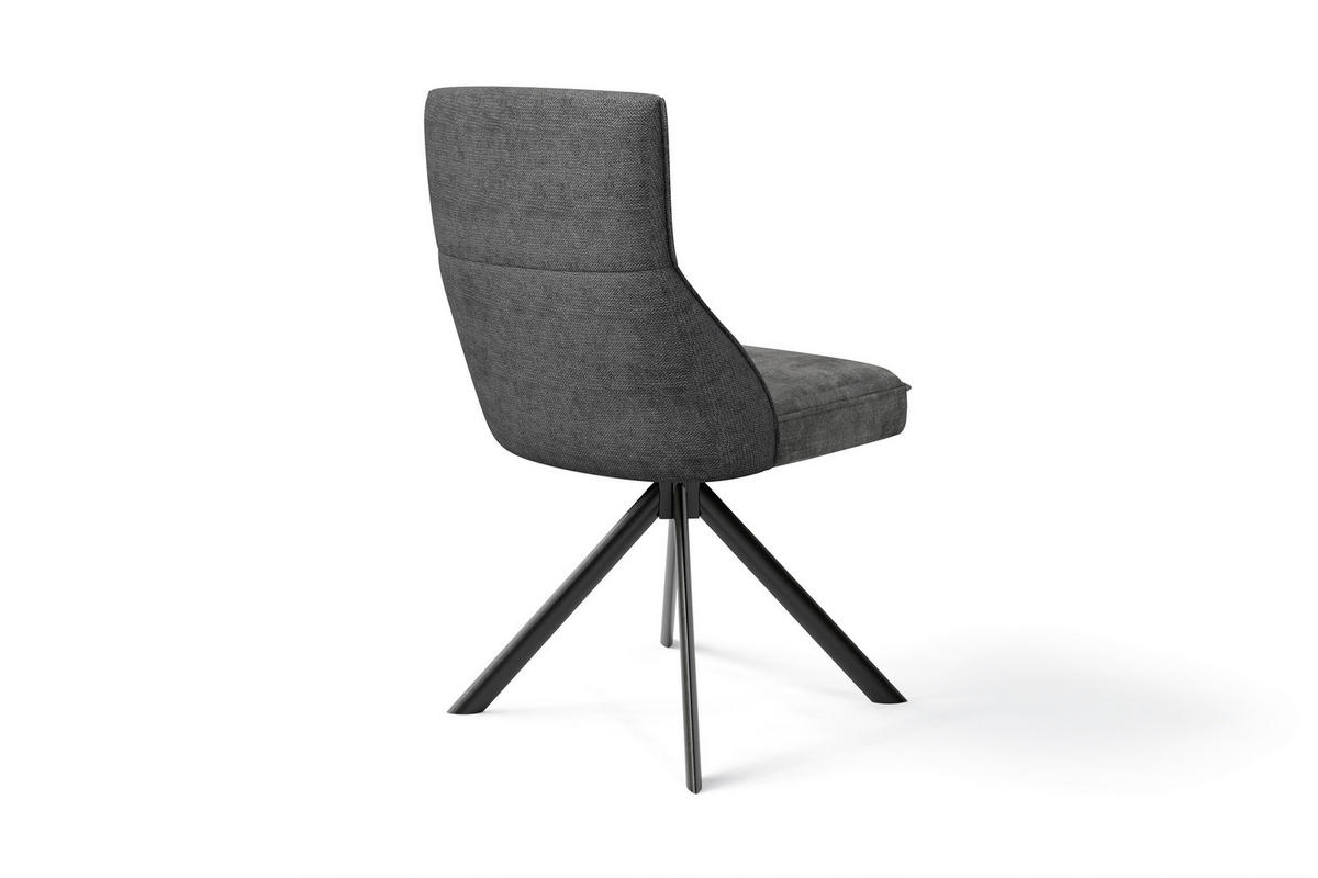 Stuhl CALIFORNIA 2er-Set anthrazit Webstoff B/H/T: ca. 50x89x56 cm CALIFORNIA 2er-Set - schwarz/anthrazit (50,00/89,00/56,00cm) - byLIVING
